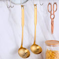 Miniatyrbillede 5 af 5: Guld Suppeske & Si-Sæt, Langskaftet Rustfrit Stål Køkkenudstyr Bordsske til C