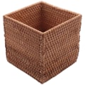 Miniatyrbilde 5 av 5: Firkantet Rattan Vevbokslokk, Håndvevd Vikker Vevholder, 5.7X5.7 Tommer, Tre Farge