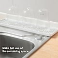 Miniatyrbilde 5 av 5: Vann-avløpsbrett Dobbelt Lag Avtakbart Lett Plast Selvdrenerende Oppvaskstativ Plate For Hjemmet White A