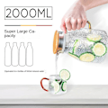 Miniatyrbillede 2 af 4: Glaskande 2000ml Termokande og Glas Sæt Kvadratisk Kedel Kogende f