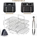 Miniatyrbillede 2 af 5: Airfryer-rist, 304 rustfrit stål multilags dehydreringsrist toastrist airfryer tilbehør