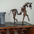Miniatyrbild 1 av 4: Hästskulptur i Metall med LED, Djurskulptur för Hemmet, Restaurangdekoration, Inflyttningspresent Dont Shine