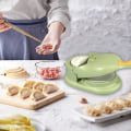Miniatyrbillede 2 af 5: 2 i 1 Dumpling Maker, Køkken Dumpling Maker Værktøj, Dumpling Form Tryk, Dumpling Hud Maker Dumpling Former Green