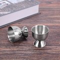 Miniatyrbilde 2 av 3: Eggkoppbrett i rustfritt stål, holder for kokte egg, kan gjøres om til 6 sett med små vinglass