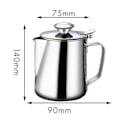 Miniatyrbilde 2 av 4: 600ml Melkeskumkanne i rustfritt stål med lokk for espresso