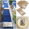 Miniatyrbillede 5 af 5: 150 stk. Burlap Lace Bestikposer Rustik Bryllup Bestikholder Pose Hessiansæk Jute Bord