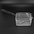 Miniatyrbilde 3 av 5: 3X Frykurv i Rustfritt Stål, Rektangulær Trådnett Sil, Langt Håndtak, Steking