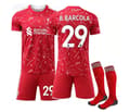 2627 Liverpool Hemmabarnfotbollströja Nr.29 Barcola 16 16
