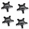 Set med 4 emblem hjulkapslar, för Audi hjulkapslar (svart) A3