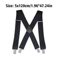 Miniatyrbillede 3 af 11: Sorte justerbare seler til mænd unisex bukser elastisk sort one size