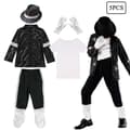 Halloween-kostyme for barn, Michael Jackson popstjerne-sett for gutter til danseshow og karneval, 3T(110) Set A 3T(110)