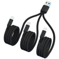 Pikkukuva 1 / 5: Monikäyttöinen USB C -jakajakaapeli, USB A - kaksois-Type-C + Micro USB