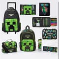 Minecraft rygsæk sæt, stor kapacitet skoletaske med madpakke, rejserygsæk sæt til studerende medium rygsæk Medium backpack