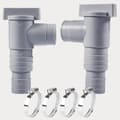 Poolunderhåll/avstängningsventil med 32/38 mm slanganslutning, för ovanmarkspooler och poolpumpar (2-pack)