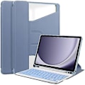 Miniatyrbild 1 av 5: För Samsung Galaxy Tab A9+ 360 Rotation Transparent Smart case med tangentbord Lavender Lavender