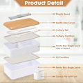 Miniatyrbild 3 av 5: Bento Box Lunchlåda för vuxna, Lunchlåda med fack (47oz), Stapelbar Bento Lunchlåda för vuxna, Rektangulär Lunchable Matbehållare med bestick