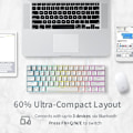 Miniatyrbild 4 av 4: Rk Rk61 Rgb Wireless/wired 60% Compact Mechanical Keyboard, 61-key Bluetooth Small Portable Gaming Office Keyboard, Suitable For Windows And Mac White