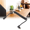 Miniatyrbild 1 av 8: USB C-kabel USB C Hona till USB C Hane 4K 60Hz 3A Snabbladdning 10Gbps 1,2m Spiraldesign USB C Strömkabel Hona till Hane Sidoböjd