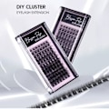 Miniatyrbild 4 av 4: DIY Ögonförlängning Singel Cluster Falska Ögonfransar Ympning Falska