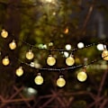 Miniatyrbild 2 av 5: Solarslingor för utomhusbruk med minnesfunktion, 10,6 m 60 LED Kristallkula Hängen, Automatisk På/Av Vattentäta Soldrivna Glob-lampor för Uteplats, Bistro,