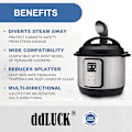 Miniatyrbild 5 av 5: Ångutsläppsdiffusor för Instant Pot, Tryckkokartillbehör Skåpskydd Multidirektionell, Enkel Installation för 8QT Svart Modell