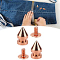 Miniatyrbild 1 av 8: 100 Set Spikade Koner Spikade Dubbar Roséguld Hög Hårdhet Skruv Bak Dubbar Spikar Kit för DIY Kläder Väskor Skor 8x13.5mm