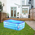 Miniatyrbild 5 av 5: Uppblåsbar babypool, liten barnpool, hopfällbar PVC, rektangulär, familjedusch, handfat, bärbar dusch, för baby och barn,