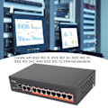 Miniatyrbild 6 av 8: PoE Switch 8 Portar 10/100Mbps 90W RJ45 Adaptiv Port LED-indikator Aluminiumlegering 8 Portars PoE Switch EU-kontakt