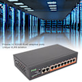 Miniatyrbild 8 av 8: PoE Switch 8 Portar 10/100Mbps 90W RJ45 Adaptiv Port LED-indikator Aluminiumlegering 8 Portars PoE Switch EU-kontakt