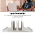 Miniatyrbild 8 av 8: Vertikalt Laptopställ 2 Fack Anodiserad Aluminiumlegering Justerbar Utrymmesbesparande Laptop Hållare för 16 till 60 mm Tjock PC Silverfärg