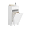 Miniatyrbild 4 av 8: SoBuy Badrumsskåp med tvättkorg, Förvaringsmöbel badrum BZR21-W White Laundry cabinet(1 door) White Laundry cabinet(1 door)