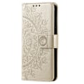 Miniatyrbild 5 av 6: Samsung Galaxy S23 Plus Fodral Mandala Läder Guld