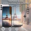 Miniatyrbild 1 av 5: 2-Pack SAMSUNG A15 5G Skärmskydd & 2-Pack linsskydd - Härdat Glas 9H - Super kvalitet 3D