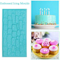 Miniatyrbild 6 av 7: Texturdesignform för lera, choklad &amp; fondantkaka präglad, non-stick sten &amp; träfibrer fondantformar för bakning (set om 6)
