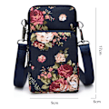 Miniatyrbild 2 av 4: Liten crossbody-mobilväska för kvinnor, 3-lagers dragkedja nylon axelväska sportarmband plånbok för smartphone