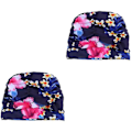Miniatyrbild 4 av 4: 3-pack Dam Simning Vattentät Tryckt Blomma Plisserad Simning Ny Elastisk Öronduk Simning Öron Skydd 2pcs