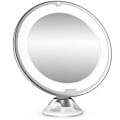 Miniatyrbild 3 av 8: 10X Förstoringssminkspegel med Ljus, 360 Graders Rotation, Integrerad Låsande Sugkopp För Säker Fästning, Perfekt För Felfri Makeup