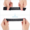Miniatyrbild 5 av 5: Elastiskt band för sömnad, Hög elasticitet stickat resårband för sömnad, Bekväma andningsbara justerbara elastiska band för kläder, 10 meter (Vit & Svart)