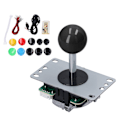 Miniatyrbild 2 av 8: QM070901 Arkadspels Joystick Kit Noll Fördröjning Arkadspel DIY Kit Delar med Encoderkort 10 Knappar Joystick för MAME Blandad Färg (Svart)