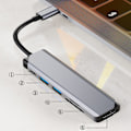 Miniatyrbild 7 av 10: USB C HUB Type-C splitter 6-I-1 TYPE B 6-in-1 Type B
