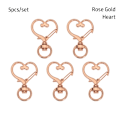 Miniatyrbild 1 av 10: 5 stk Snap Hook Trigger Clips Spenner ROSE GULL HJERTE rose gold
