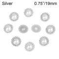 Miniatyrbild 1 av 10: 10 Stk Pearl Klær Knapper Skjorte Knapper SØLV 19MM 19MM silver 19mm-19mm