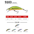 Miniatyrbild 3 av 10: 2st Sjunkande Minnow Baits Fiskkrokar D D D