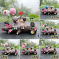 Miniatyrbild 5 av 10: Tillfällig parkeringsnummerskylt Par Actionfigurer Ornament A
