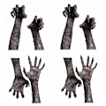 Miniatyrbild 1 av 10: 4 kpl Halloween-seinätarrat 3D Ghost Hand Set set Set