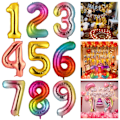 Miniatyrbild 8 av 10: 40" Nummer folieballon ciffer helium MULTICOLOR NUMMER 7 NUMMER multicolor Number 7-Number 7