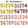 Miniatyrbild 9 av 10: 40" Nummer folieballon ciffer helium MULTICOLOR NUMMER 7 NUMMER multicolor Number 7-Number 7