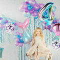Miniatyrbild 6 av 10: 7 stk/parti Havfruehaleballonnummer folieballoner 7 7 7