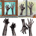 Miniatyrbild 9 av 10: 4 kpl Halloween-seinätarrat 3D Ghost Hand Set set Set