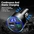 Miniatyrbild 10 av 10: Biloplader LED Digital Display 4USB 4USB 4USB